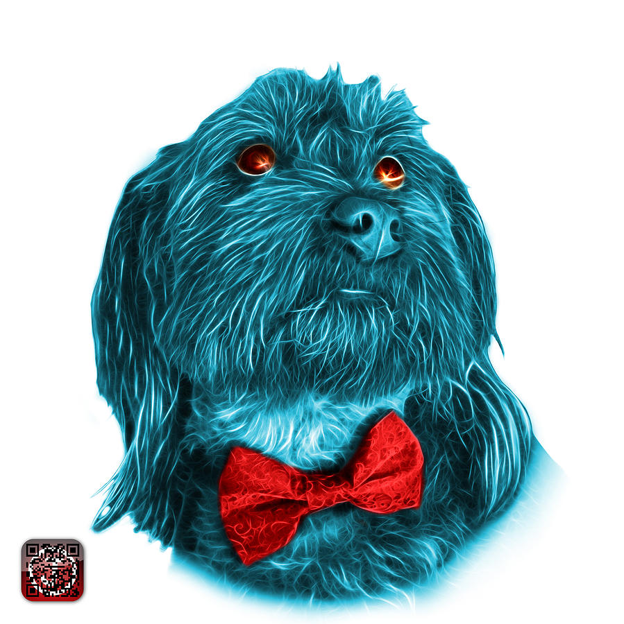 Cyan Schnoodle Pop Art - 3687 Painting by James Ahn