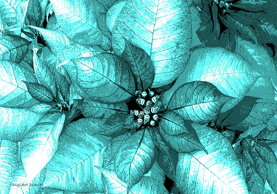 Christmas Digital Art - Cyan Shimmer by DigiArt Diaries by Vicky B Fuller