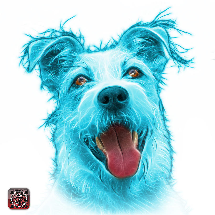 Cyan Terrier Mix 2989 - WB Painting by James Ahn