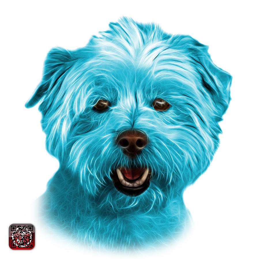 Cyan West Highland Terrier Mix - 8674 - WB Mixed Media by James Ahn
