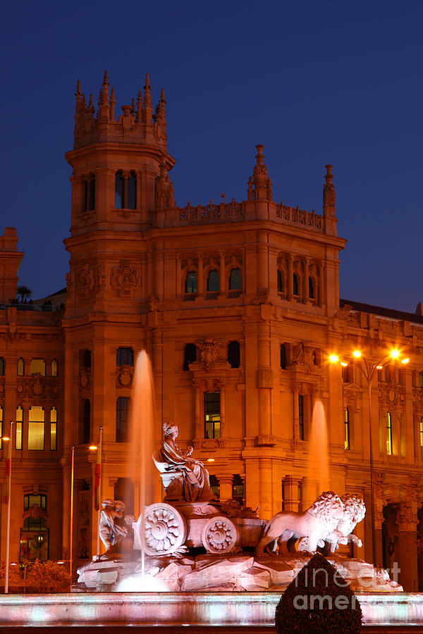 Cybele Fountain at Blue Hour Madrid Photograph by James Brunker