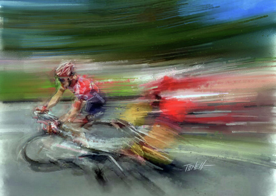 Cycle racing moves Mixed Media by Mark Tonelli