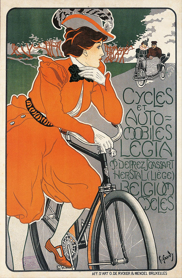 Cycles et Automobiles Legia Poster 1898 Painting by Vincent Monozlay