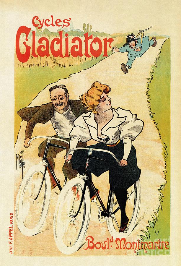 Cycles Gladiator vintage bicycle ad Drawing by Heidi De Leeuw