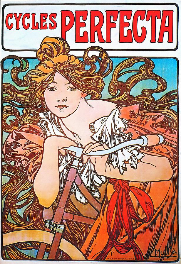 Cycles Perfecta Painting by Alphonse Mucha