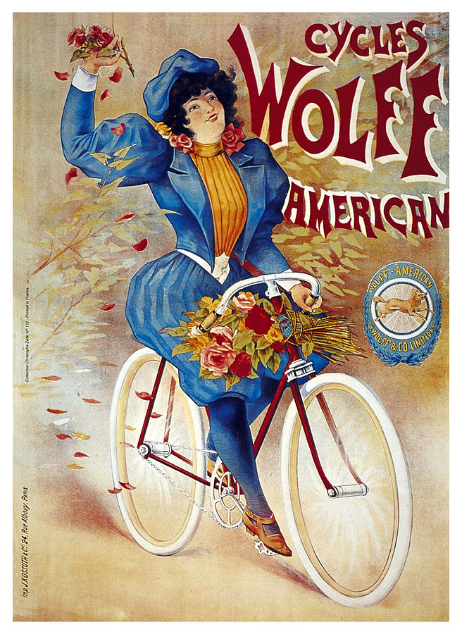 Cycles Wolff, American - Bicycle - Vintage Advertising Poster Mixed Media by Studio Grafiikka