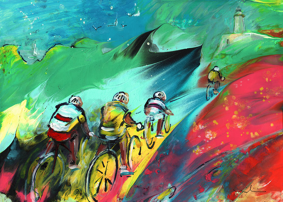 Cycling In Majorca 01 Painting by Miki De Goodaboom