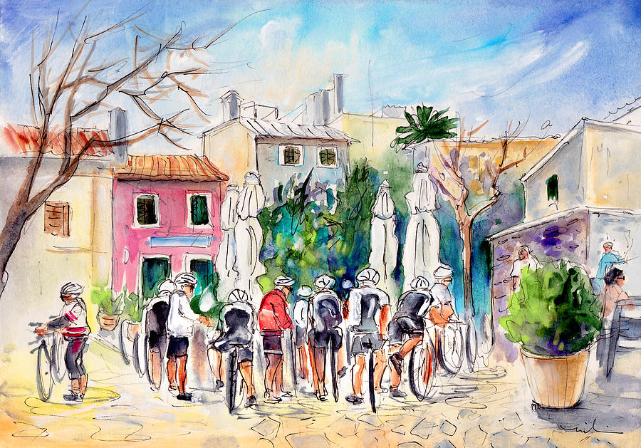 Cycling In Majorca 05 Painting by Miki De Goodaboom