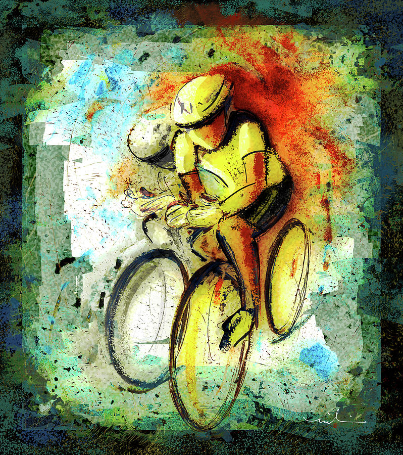 Cycling Madness 01 Painting by Miki De Goodaboom