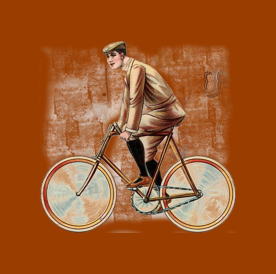 Cycling Man T Shirt Design Digital Art by Bellesouth Studio