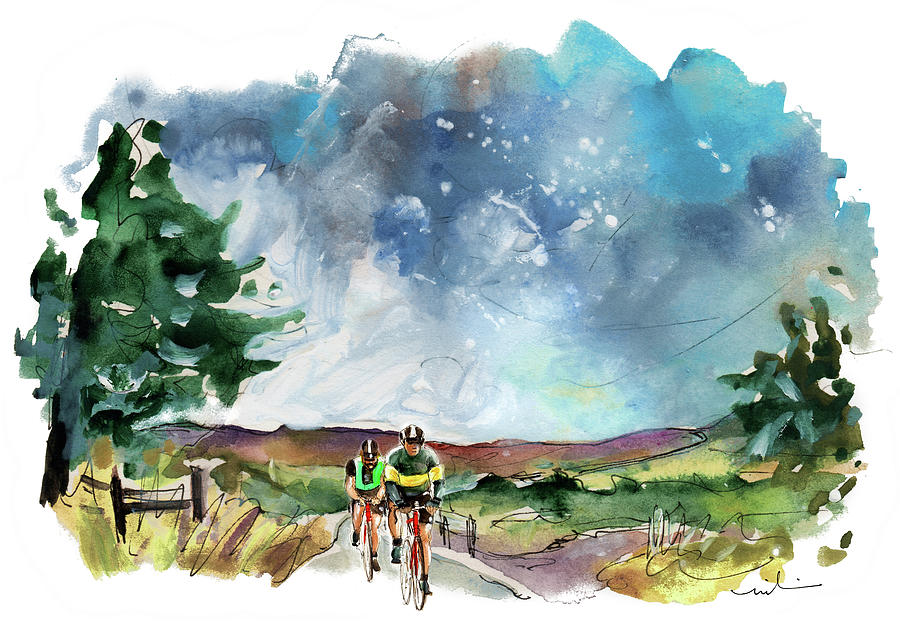 Cycling On The North Yorkshire Moors 03 Painting by Miki De Goodaboom