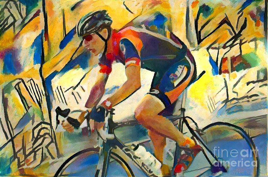 Bicycle Painting - Cycling Racer by Douglas Sacha