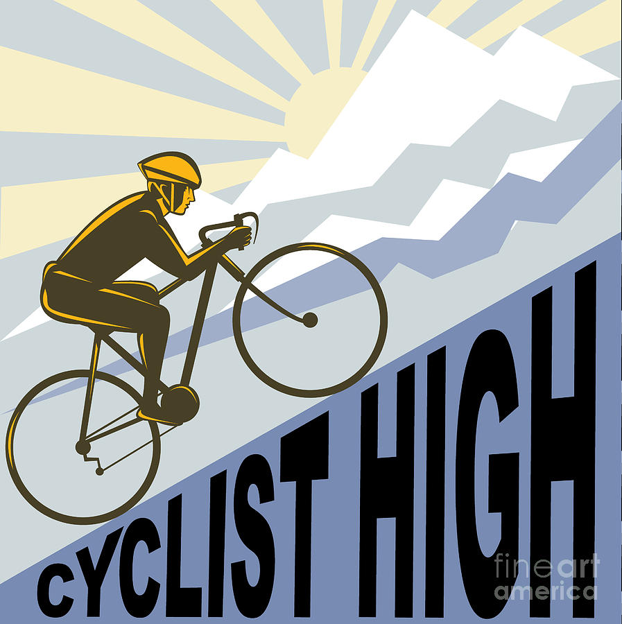 Cyclist Racing Bike Digital Art