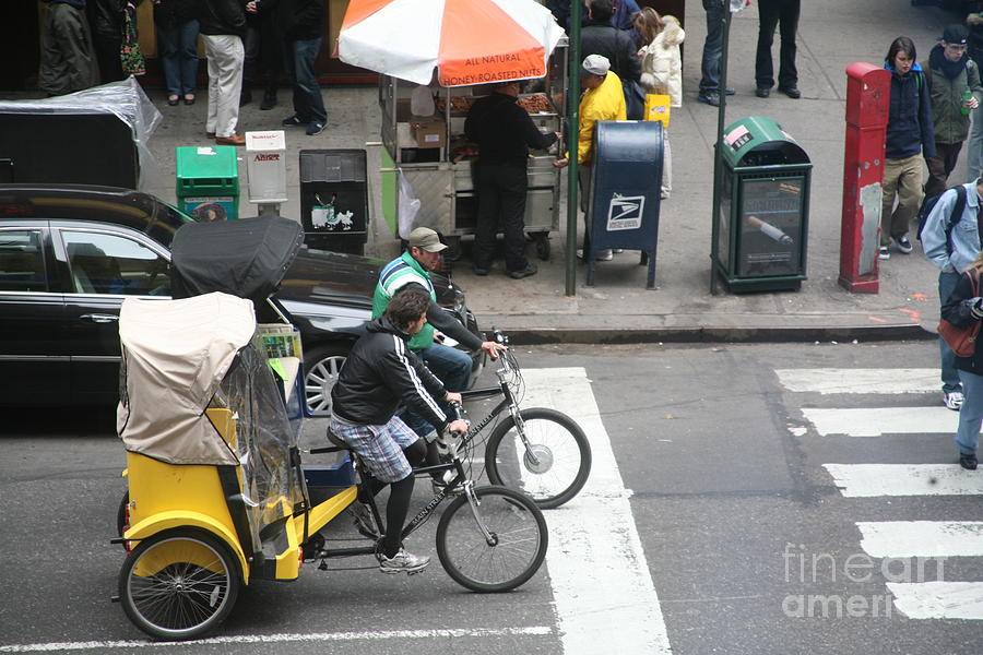 Cyclo Rickshaw Bicycles New York  Photograph by Chuck Kuhn