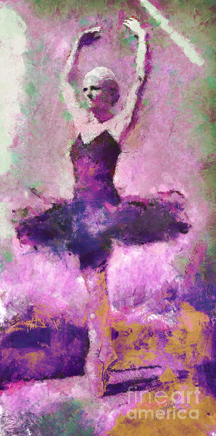 Cynthia in Black Tutu Painting by Cynthia Sorensen