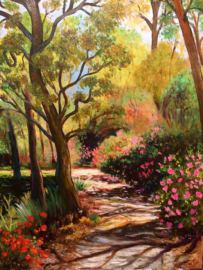 Cypress Gardens Pathway Painting by Kathy Seay | Fine Art America