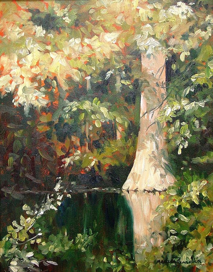 Cypress in Sun Painting by Marlene Gremillion
