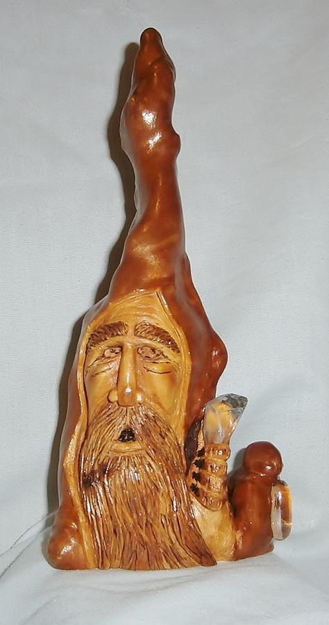 Nature Sculpture - Cypress Knee Wizard by Russell Ellingsworth