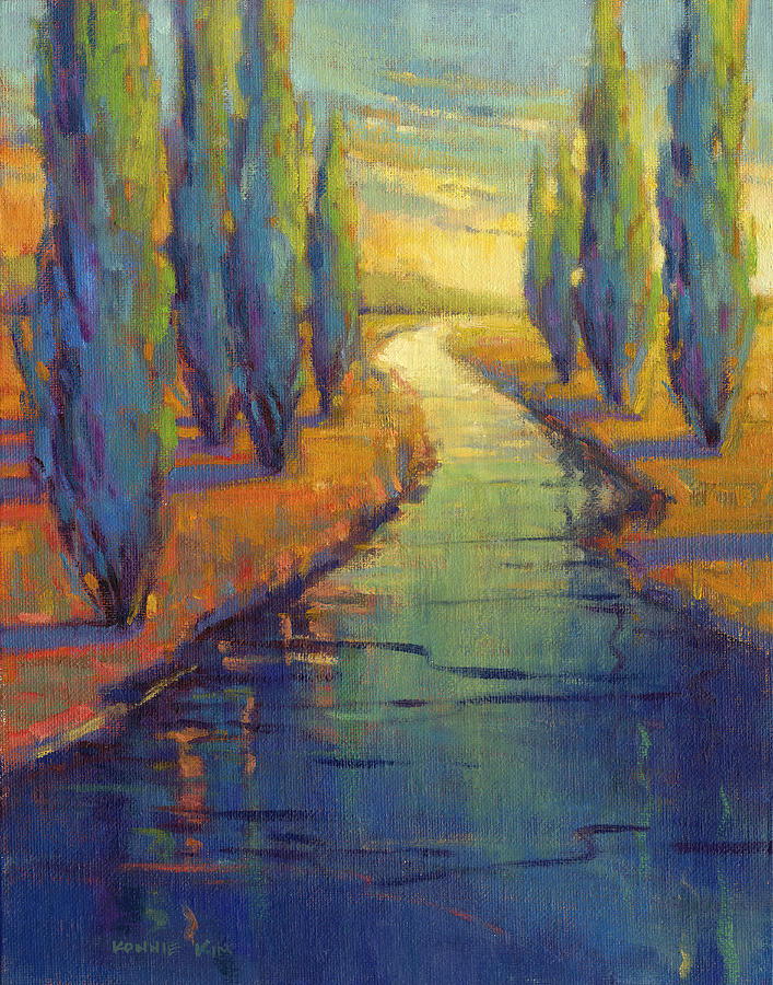 Cypress Reflection Painting by Konnie Kim