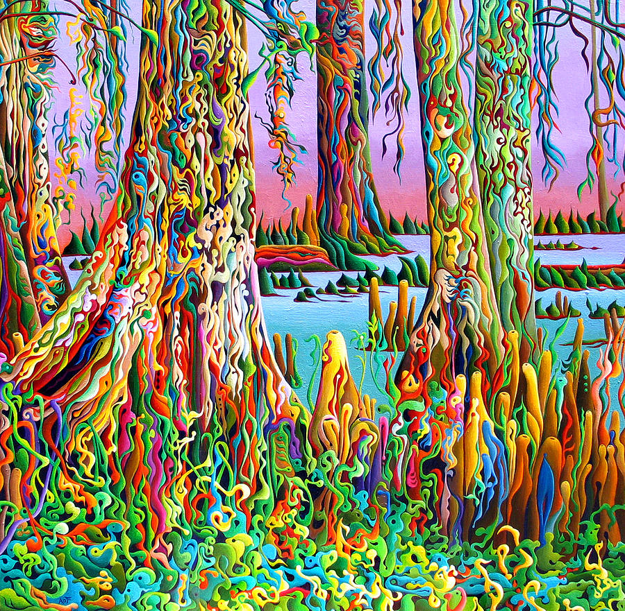 Tree Painting - Cypress Spirit Rising by Amy Ferrari