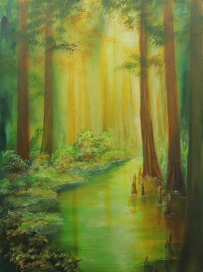 Cypress Stream Painting by Connie Townsend | Fine Art America