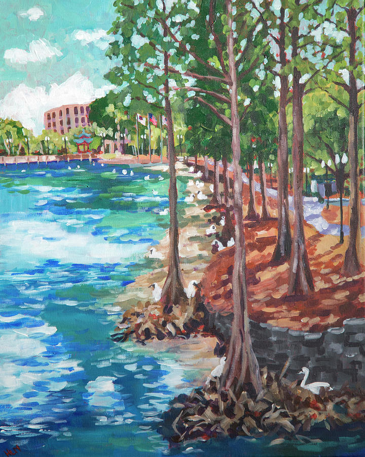 Cypress Swan Path Painting by Heather Nagy