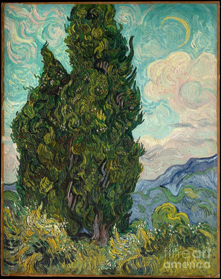 Cypresses  #7 Painting by Celestial Images