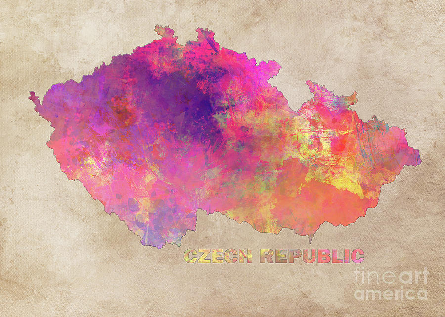 Czech Republic Map Digital Art