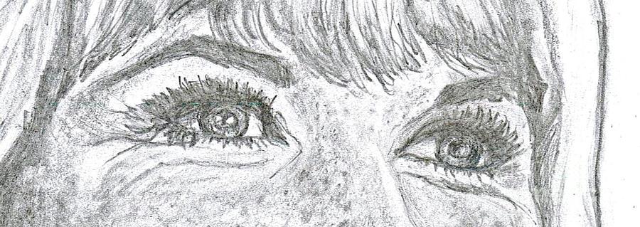 D D Eyes Drawing by Carol Wisniewski