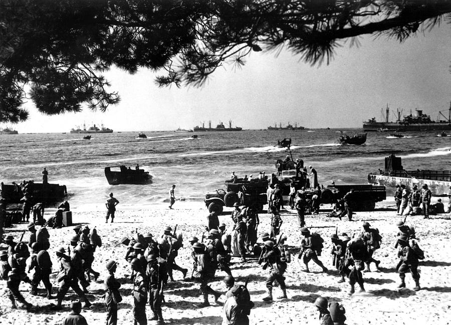Beach Photograph - D-day, Alpha Red Beach D-day, Operation by Everett