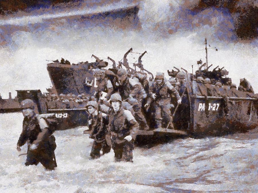 D-Day Landing Painting by Esoterica Art Agency