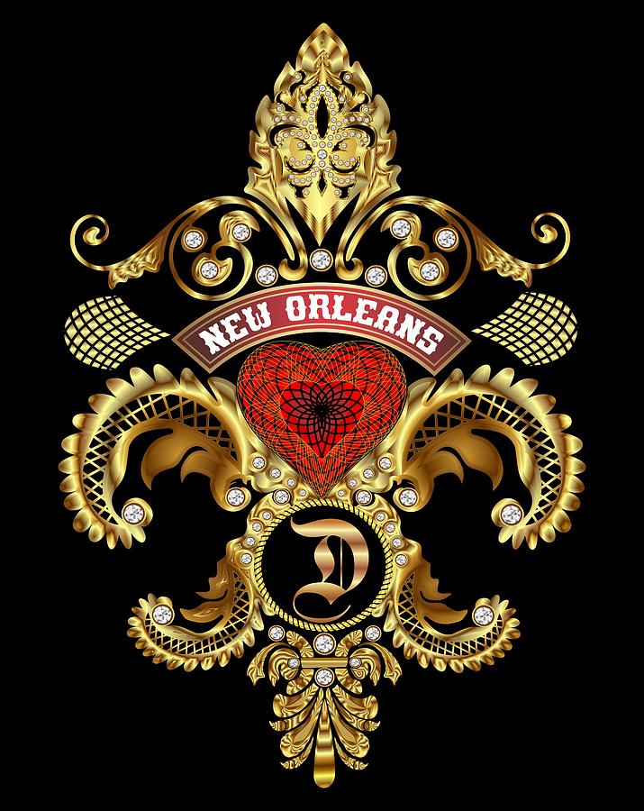Ball Digital Art - D-Fleur-de-lis New Orleans Transparent Back Pick Color by Bill Campitelle