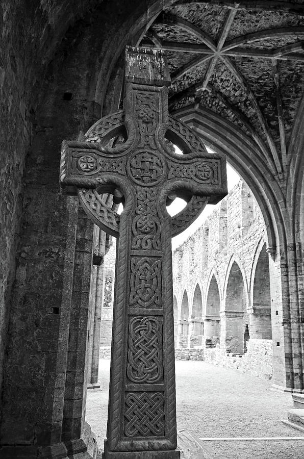 d Gothic Ceiling Jerpoint Abbey County Kilkenny Ireland Black and White Photograph by Shawn OBrien