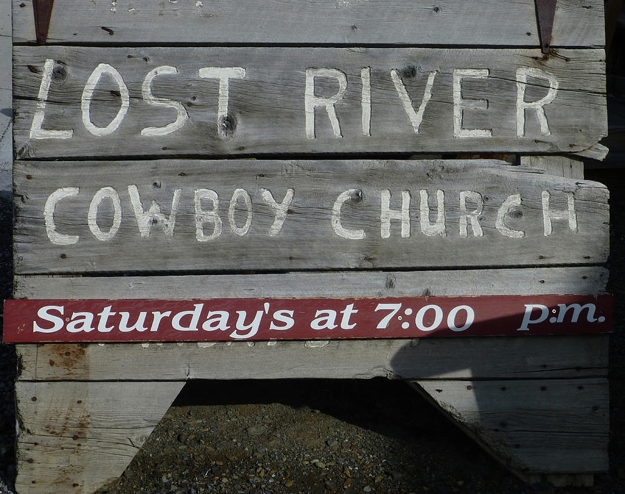 D07597-DC Cowboy Church Sign Photograph by Ed Cooper Photography