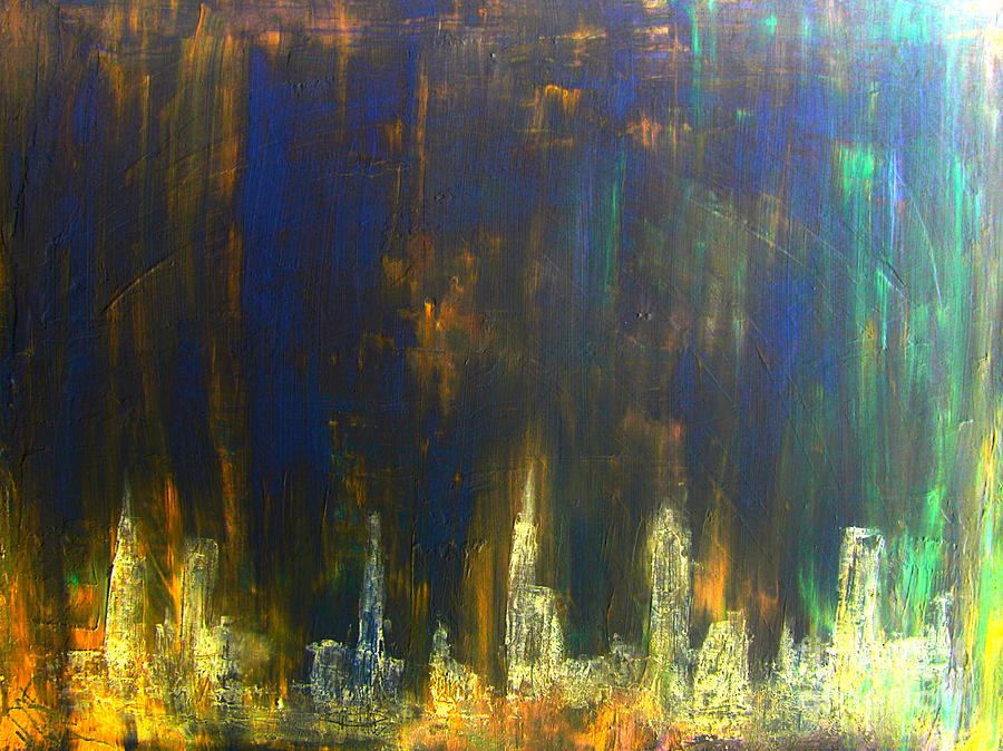 D15 - citylights Painting by KUNST MIT HERZ Art with heart