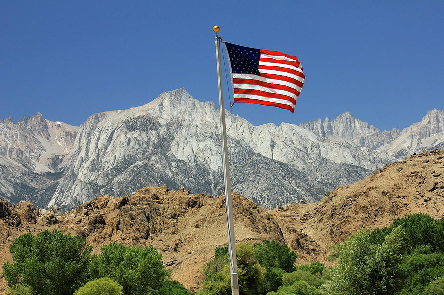 D2M6477 Flag and Mount Whitney Photograph by Ed Cooper Photography