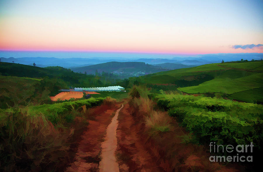 Da Lat Valley View Paint Vietnam 6am  Photograph by Chuck Kuhn