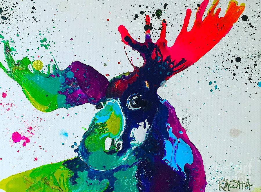 Da-Moose Painting by Kasha Ritter