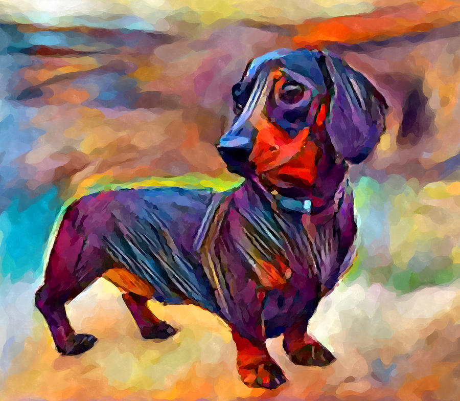 Dachshund Painting by Chris Butler