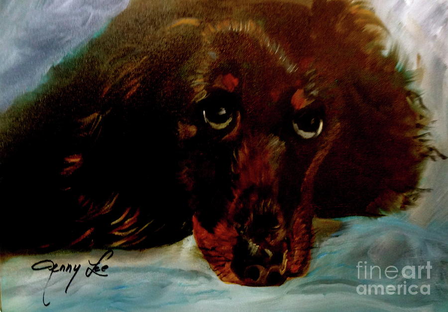 Dachshund Painting by Jenny Lee