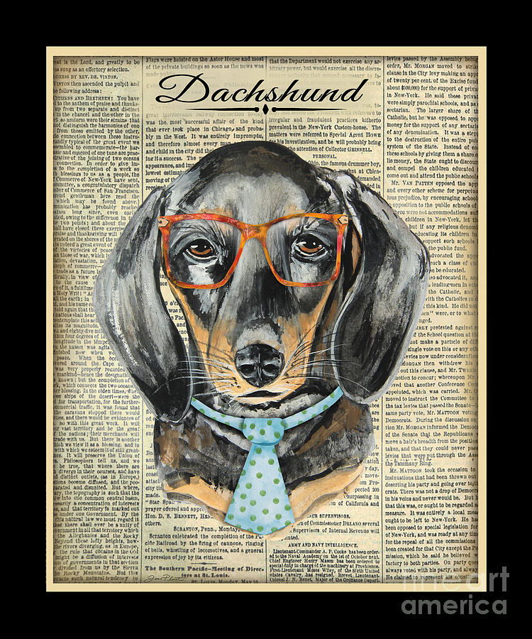 Dachshund-JP3859 Painting by Jean Plout