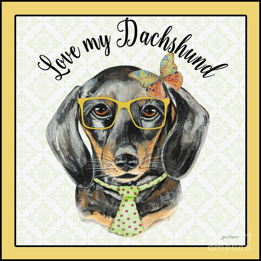 Dachshund-JP3866 Painting by Jean Plout