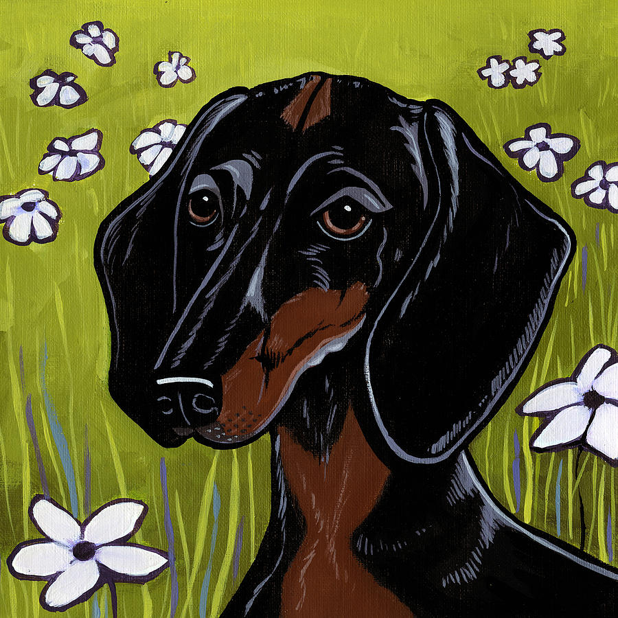 Dachshund Painting by Leanne Wilkes