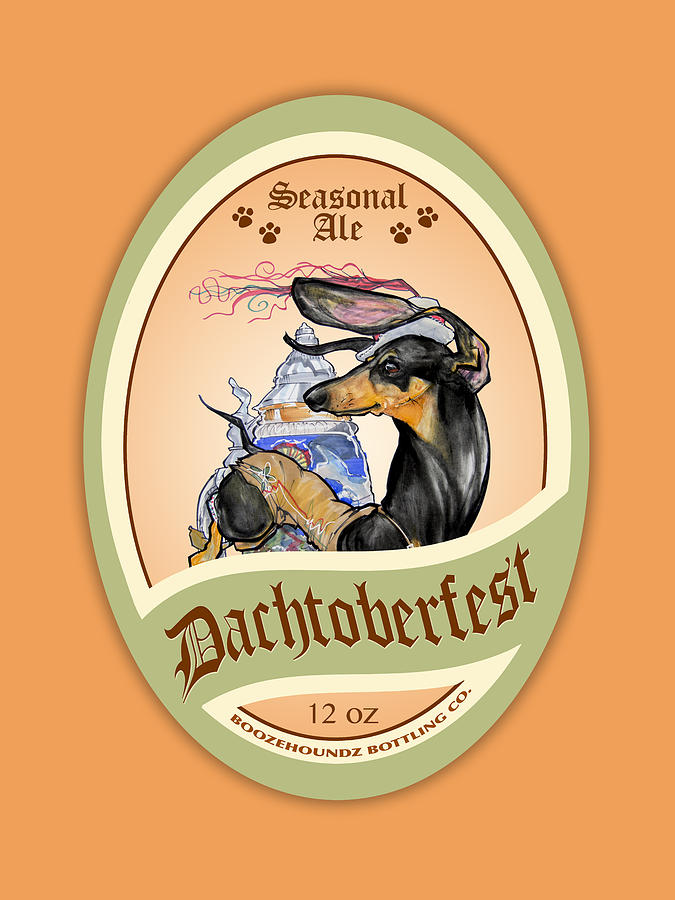 Beer Drawing - Dachtoberfest Seasonal Ale by Canine Caricatures By John LaFree