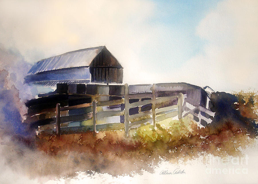 Dad Farmhouse Painting by Allison Ashton