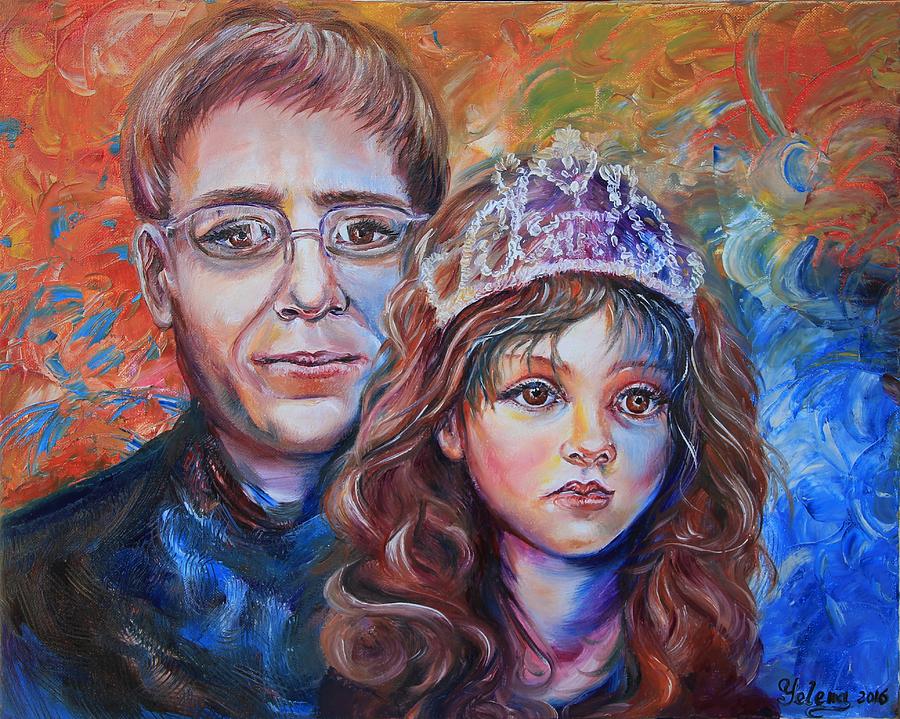 Daddy Little Girl Painting by Yelena Rubin