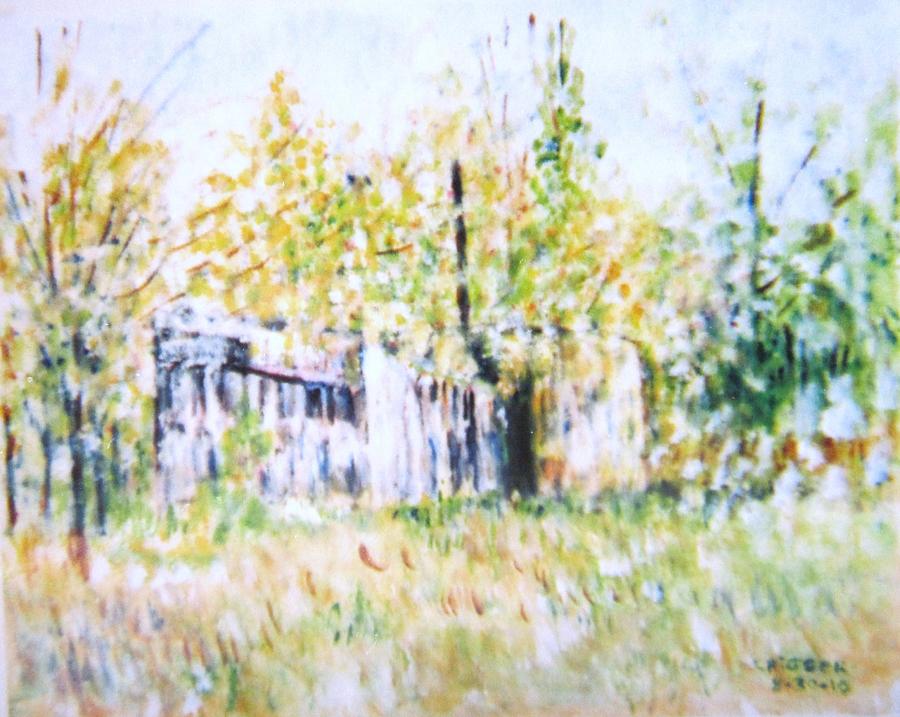 Impressionism Painting - Dads Old Tobacco Stripping Room by Glenda Crigger
