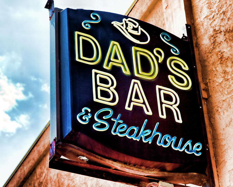 Dads Bar and Steakhouse Vintage Neon Sign Photograph by Gigi Ebert