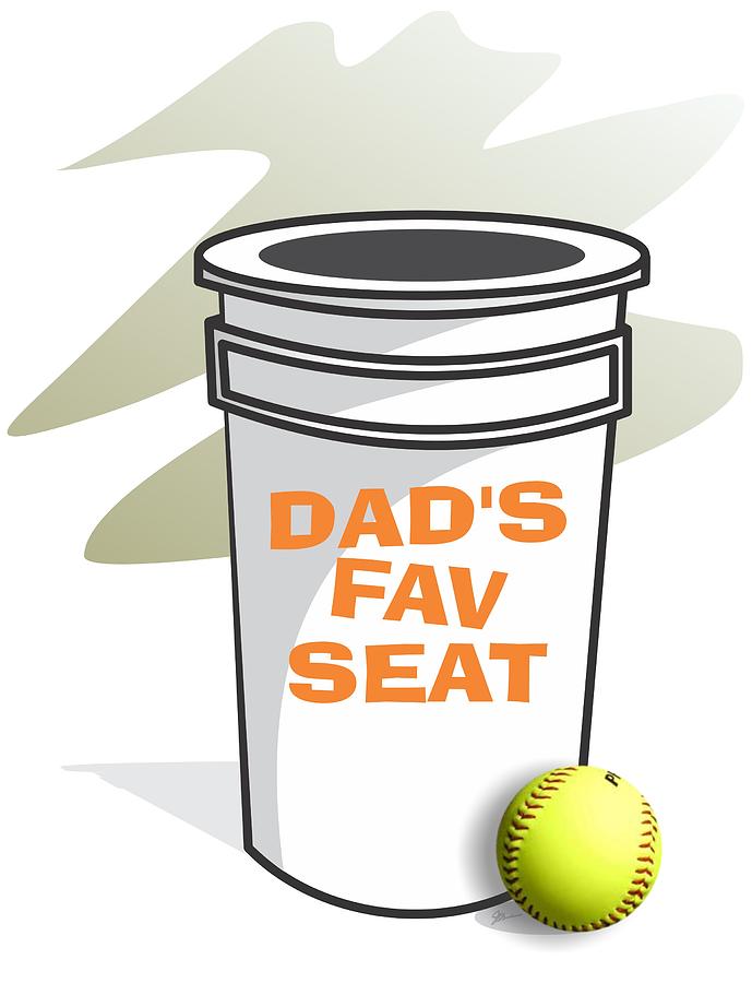 Softball Digital Art - Dads Fav Seat by Jerry Watkins