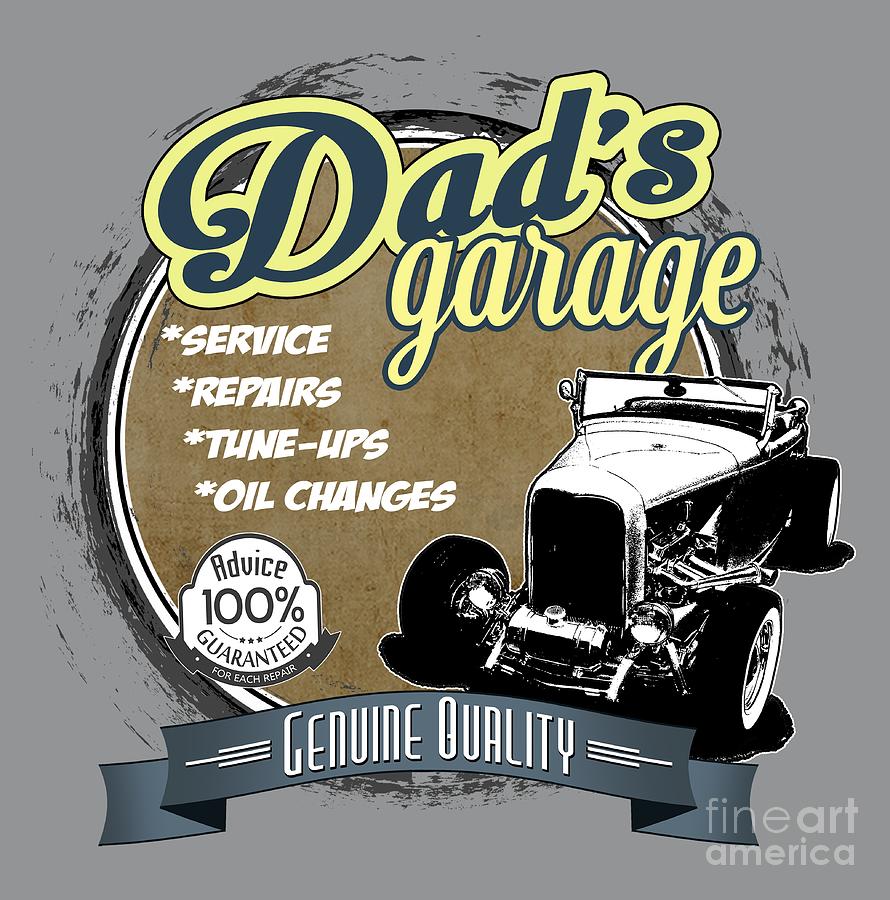 Dad's Digital Art - Dads Garage-32 Ford by Paul Kuras Dad's Digital Art - Dads Garage-32 Ford by Paul Kuras